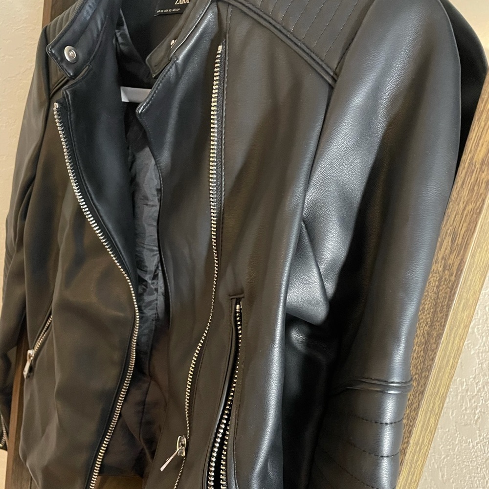 Zara Basics Faux Leather Jacket - Picture 2 of 4